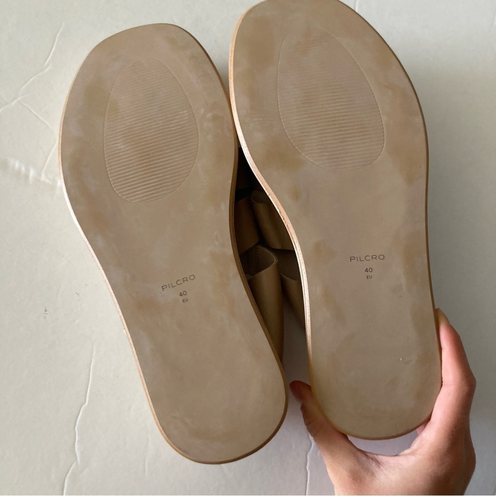 NWOB Pilcro Anthropologie Fisherman Platform Beige Leather Sandals Sz 40 - Picture 5 of 5